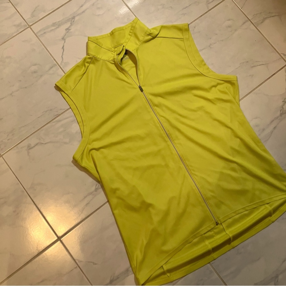MEC Sleeveless Yellow Zip-Up tank Top / running / biking vest.  EUC!